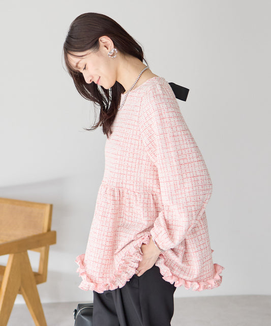 【1月25日(日)20時〜新色追加予約販売開始】予約販売クラシカルリボンツイードトップス