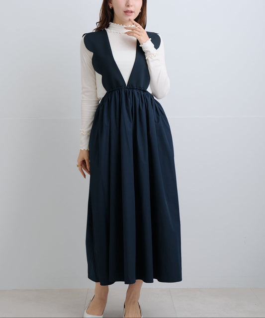 【2月15日(日)20時〜新発売】スカラップタフタ切替ジャンパースカート