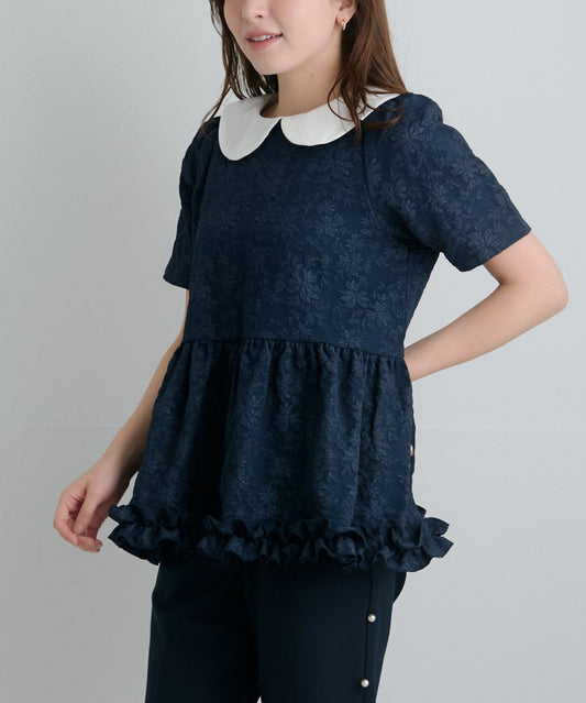 【3月29日(日)20時〜新発売】2way丸襟ジャガードトップス