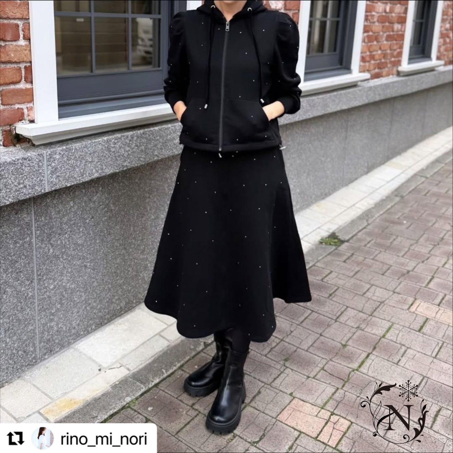 【10月10日(金)13時〜新発売】ラインストーンミストスカート