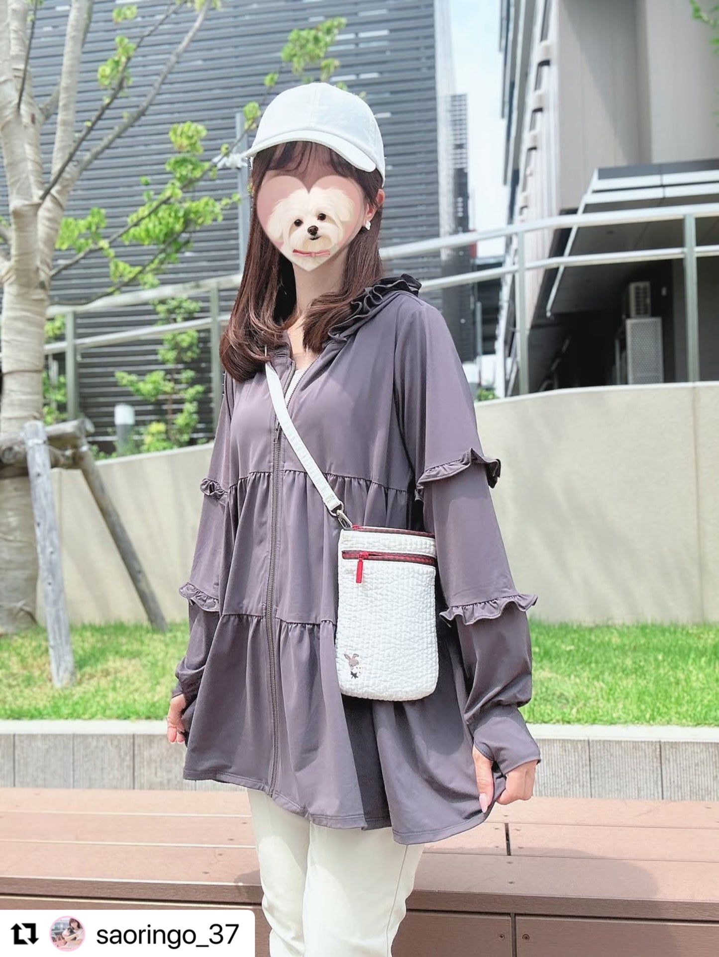 【8月3日(日)20時〜新発売】25AW UVカット99.9%フリルティアードパーカー