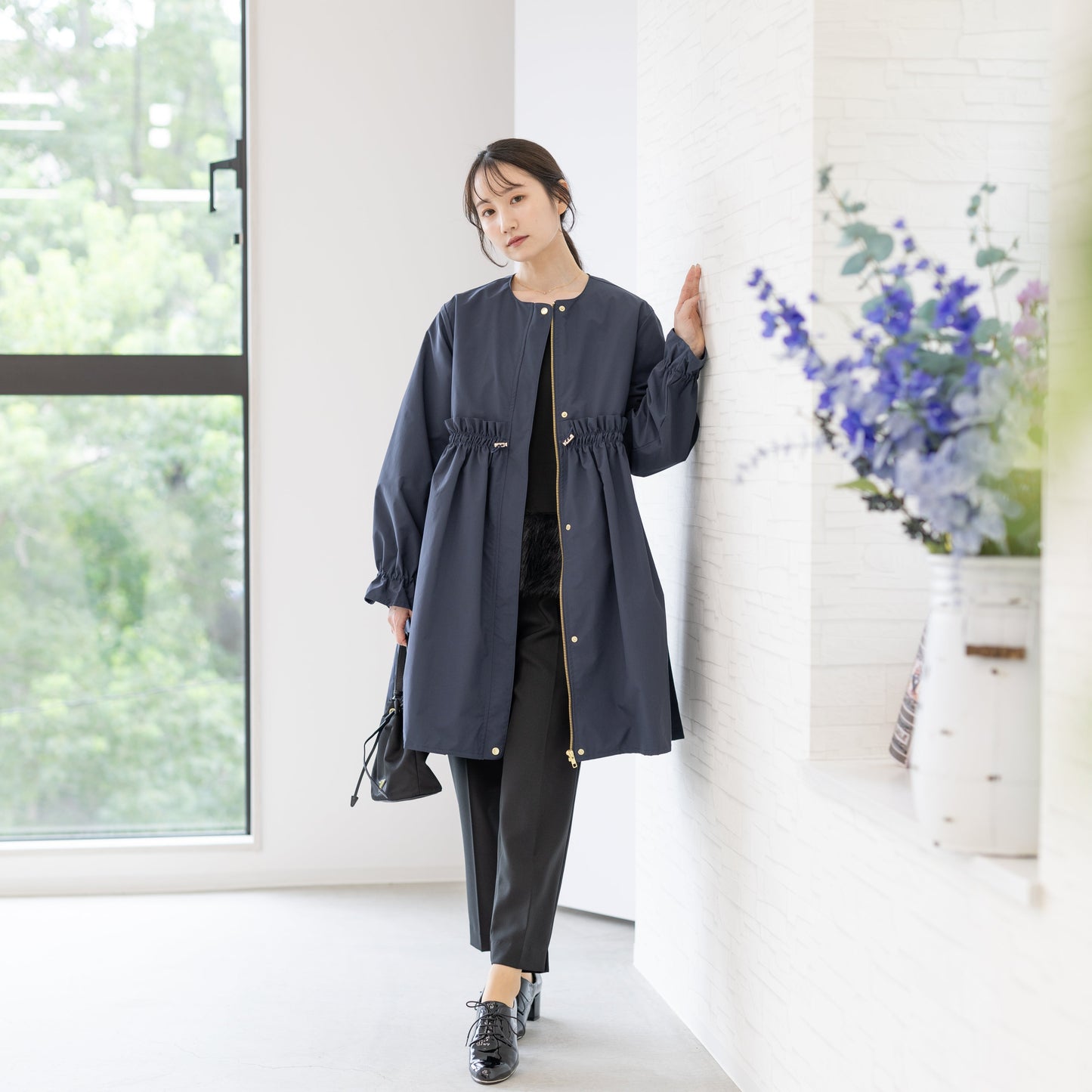 【9月26日(金)13時〜新発売】ギャザーフリルドローストコート