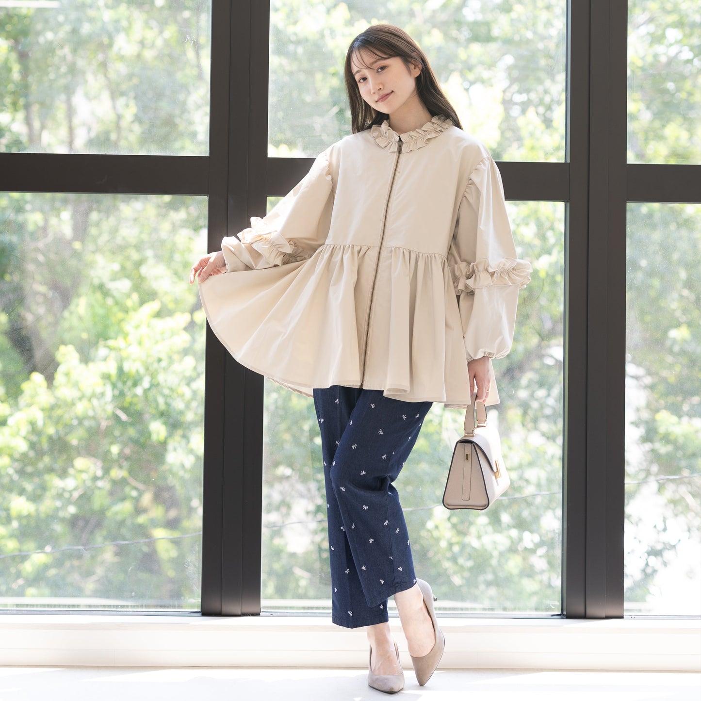 【8月22日(金)13時〜新発売】シャカシャカフリルブルゾン