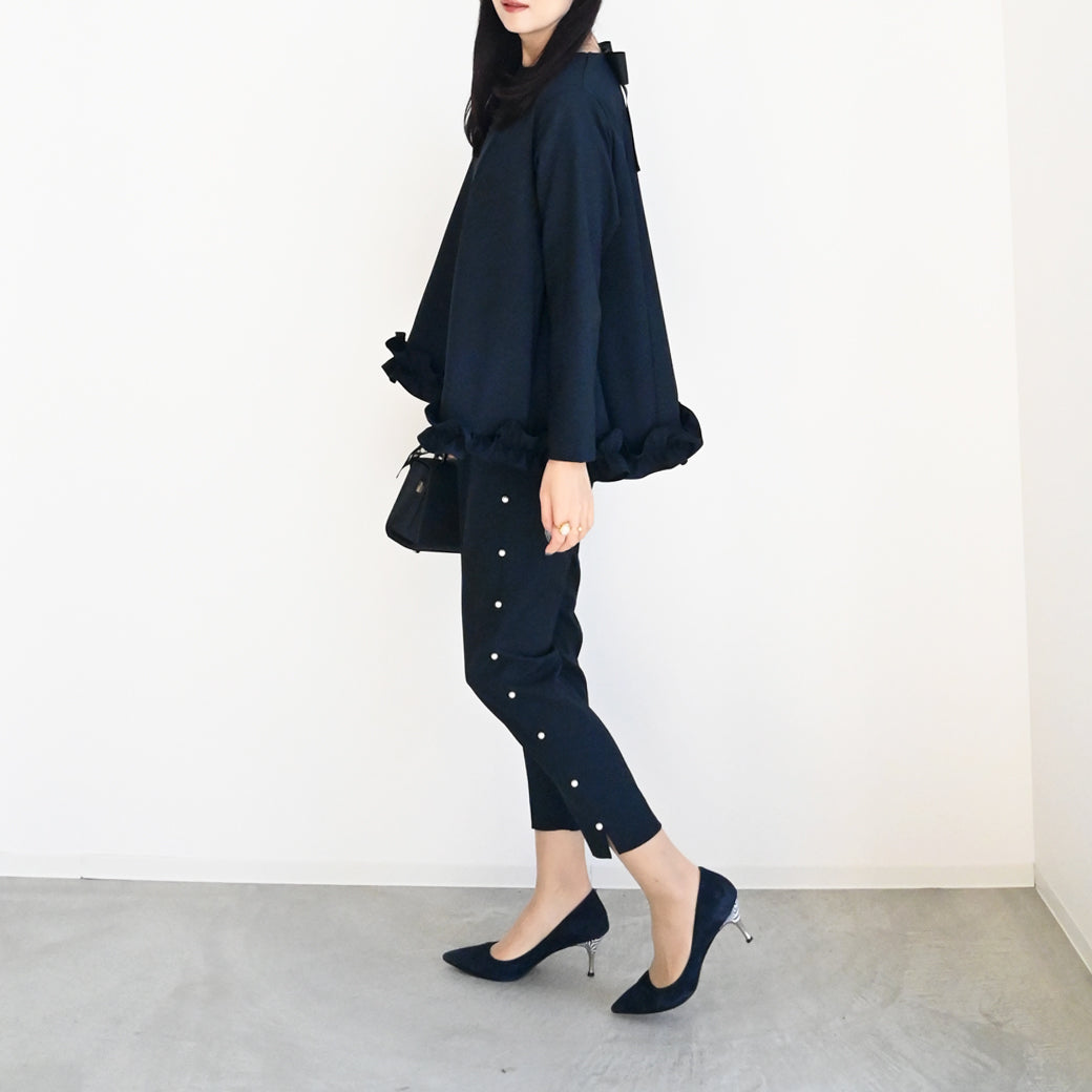 【9月5日(金)13時〜再再再再再入荷】バックリボンフリルフレアトップス