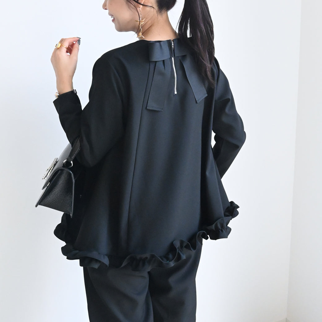 【9月5日(金)13時〜再再再再再入荷】バックリボンフリルフレアトップス