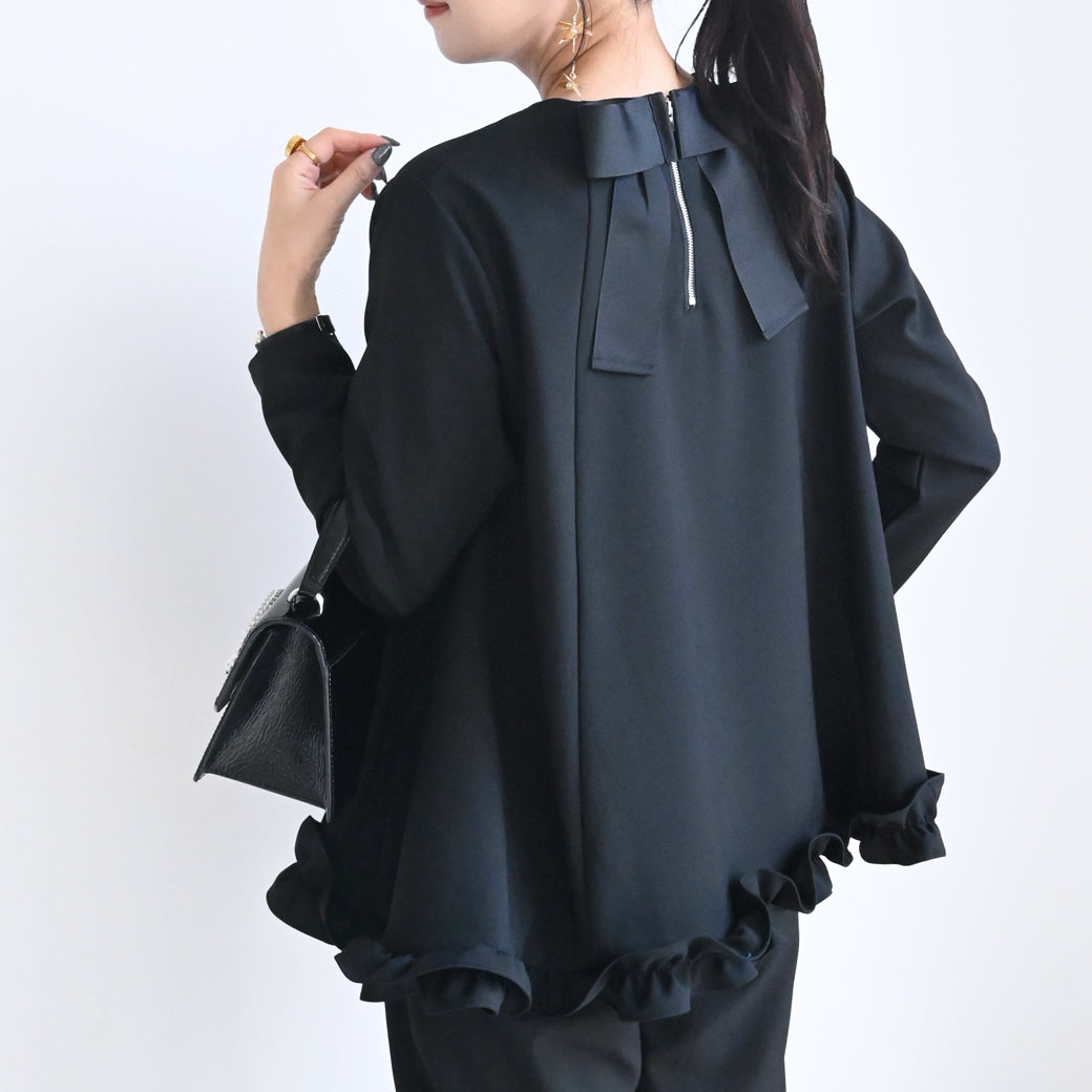 【9月5日(金)13時〜再再再再再入荷】バックリボンフリルフレアトップス