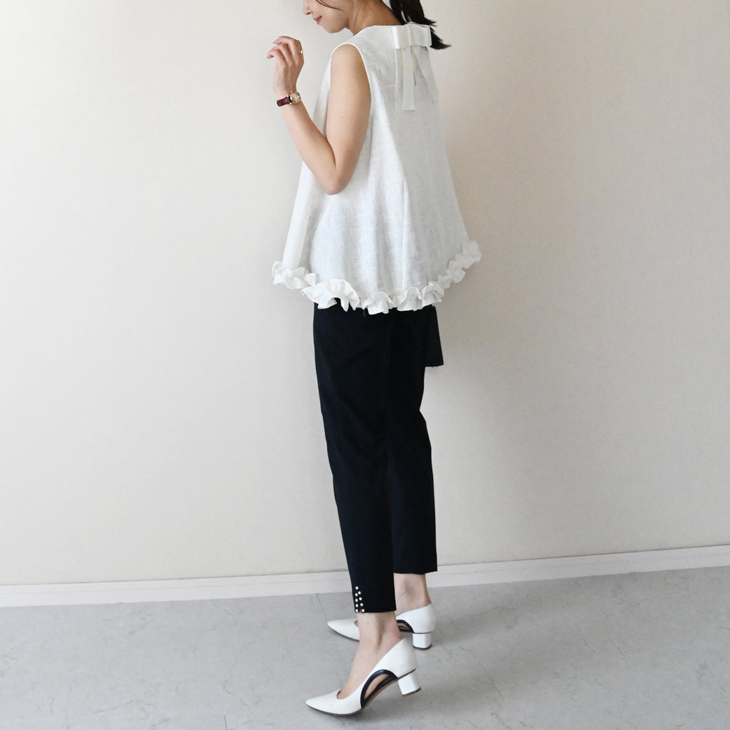 【初回特別価格5月11日(日)20時〜新発売】裾パールテーパードパンツ