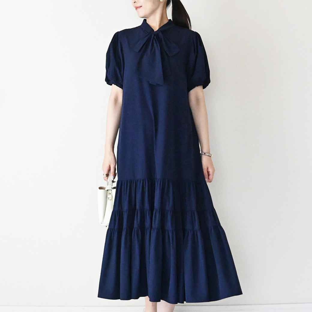 【5月25日(日)20時〜新発売】ボウタイリボンティアードワンピース