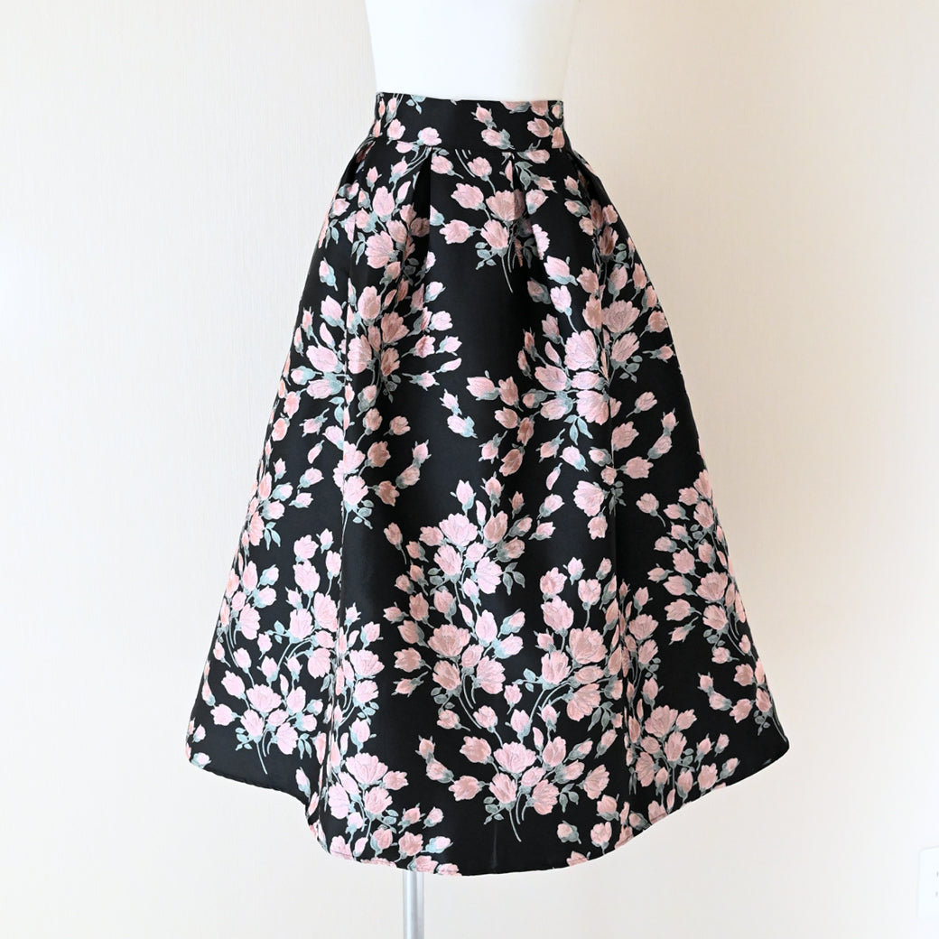 【3月16日(日)20時〜再再再入荷】フラワージャガードスカート