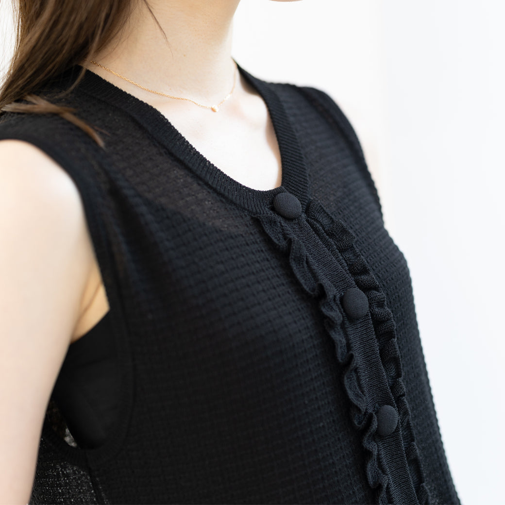 【6月22日(日)20時〜新発売】接触冷感シアーフリルペプラムジレ