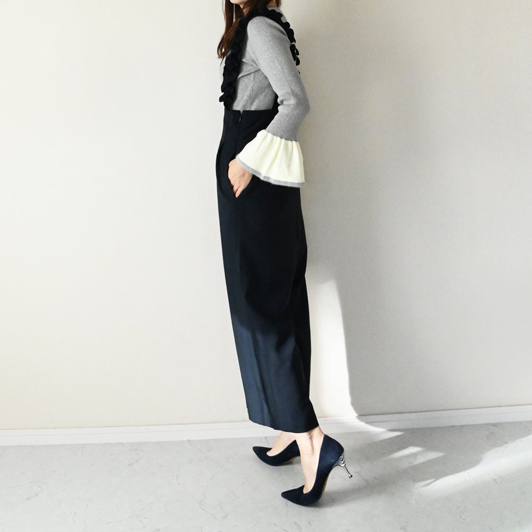 【10月10日(金)13時〜新発売】フリルストラップサロペットパンツ