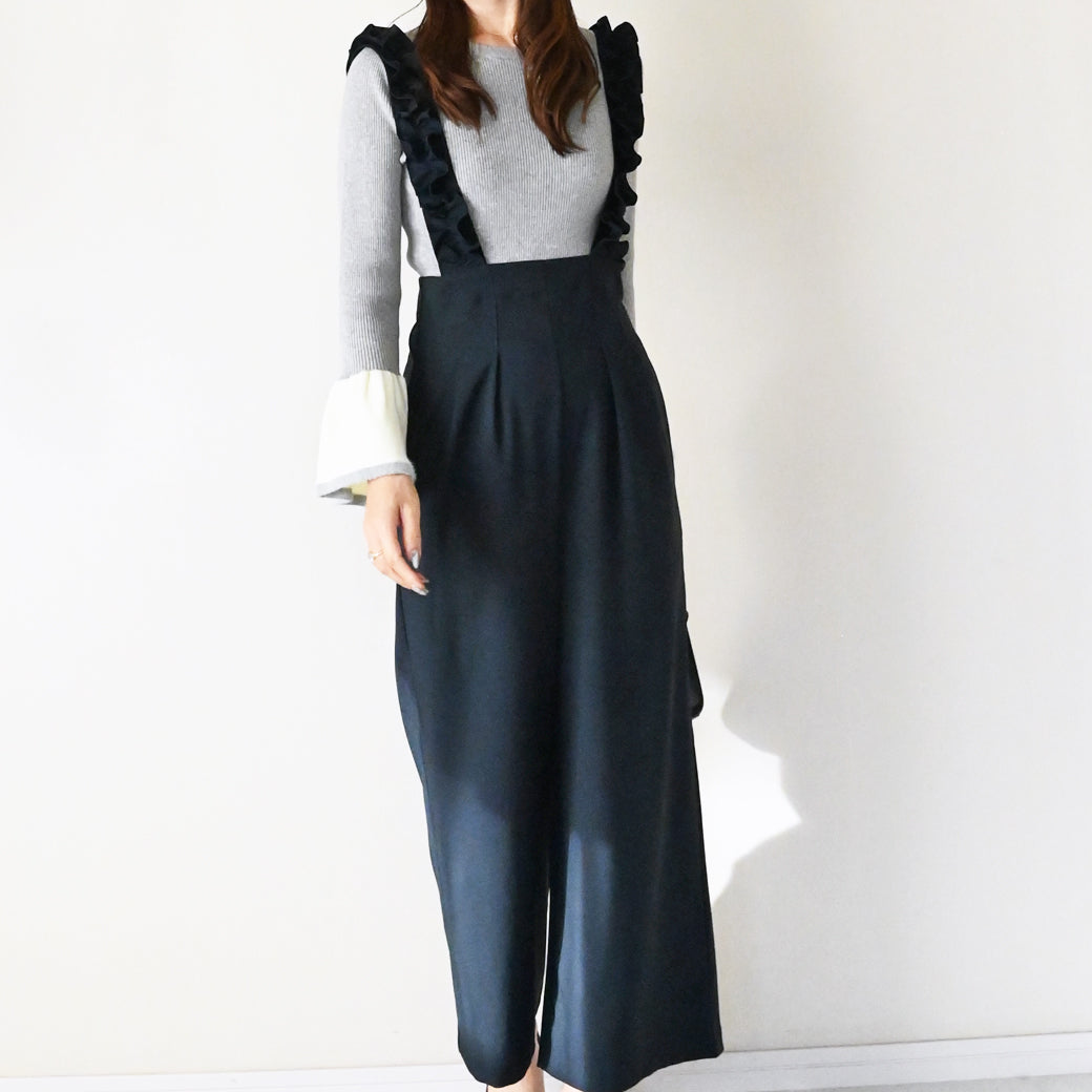 【10月10日(金)13時〜新発売】フリルストラップサロペットパンツ