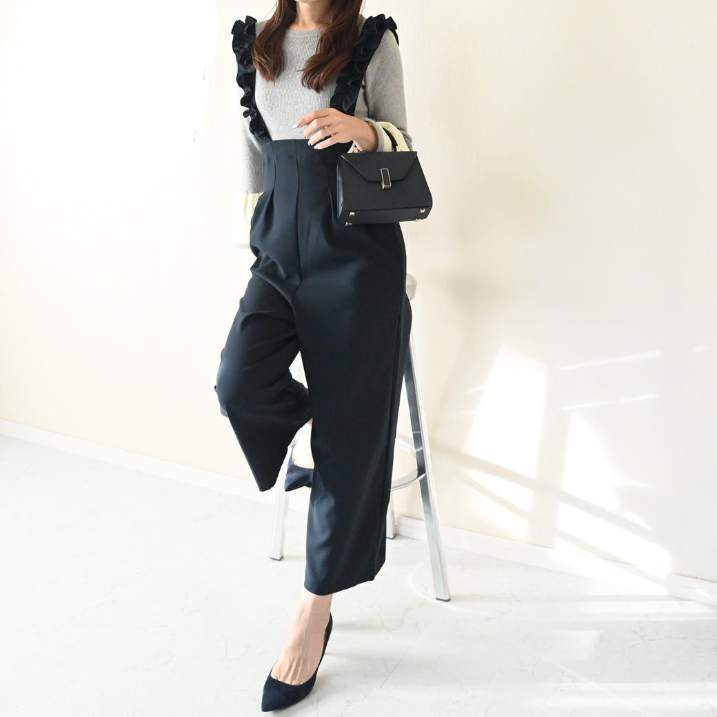 【10月10日(金)13時〜新発売】フリルストラップサロペットパンツ