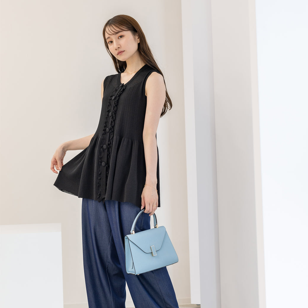 【6月22日(日)20時〜新発売】接触冷感シアーフリルペプラムジレ