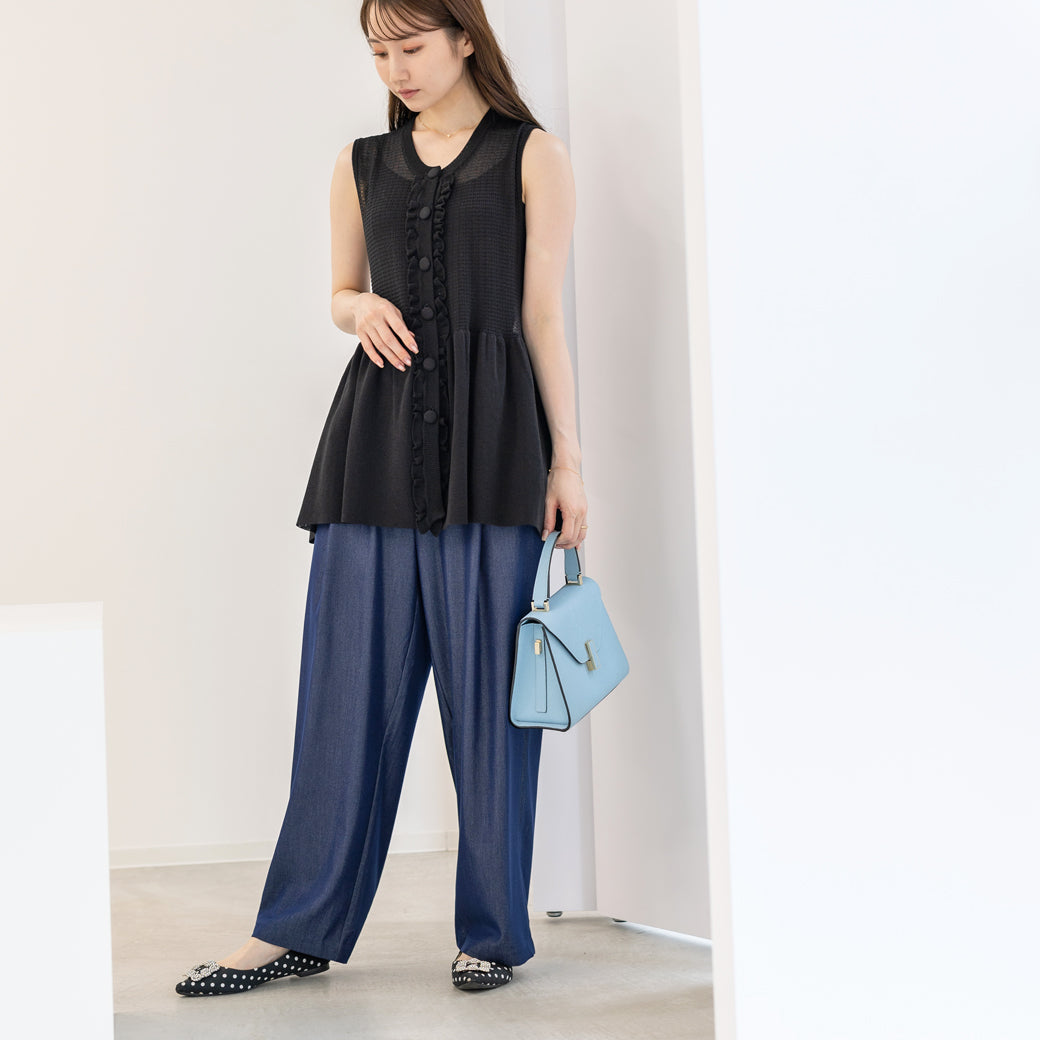 【6月22日(日)20時〜新発売】接触冷感シアーフリルペプラムジレ