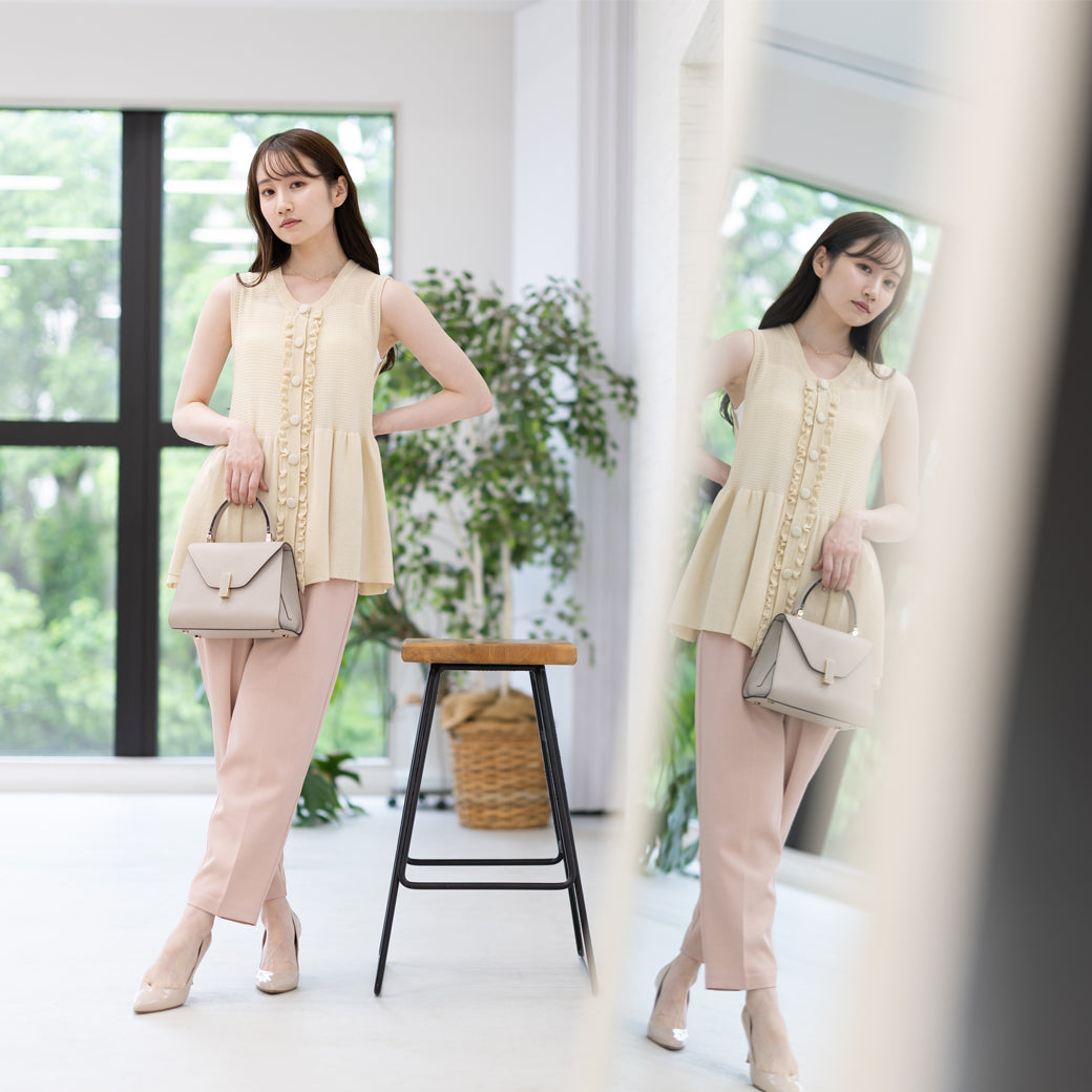 【6月22日(日)20時〜新発売】接触冷感シアーフリルペプラムジレ