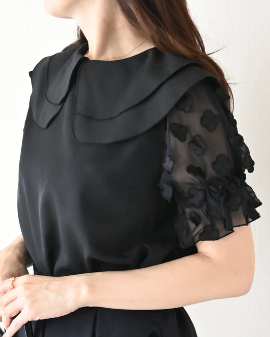 【4月12日(日)20時〜予約販売開始】フローラルペタルショートスリーブブラウス