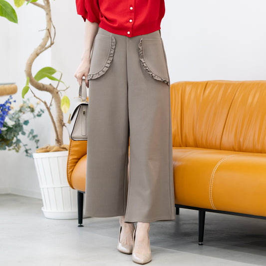 新ハイストレッチシリーズ/フリルポケットハイストレッチパンツ