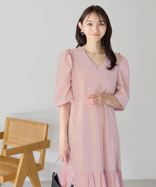 【3月22日(日)20時〜新発売】ショルダーフリルギャザーフレアワンピース