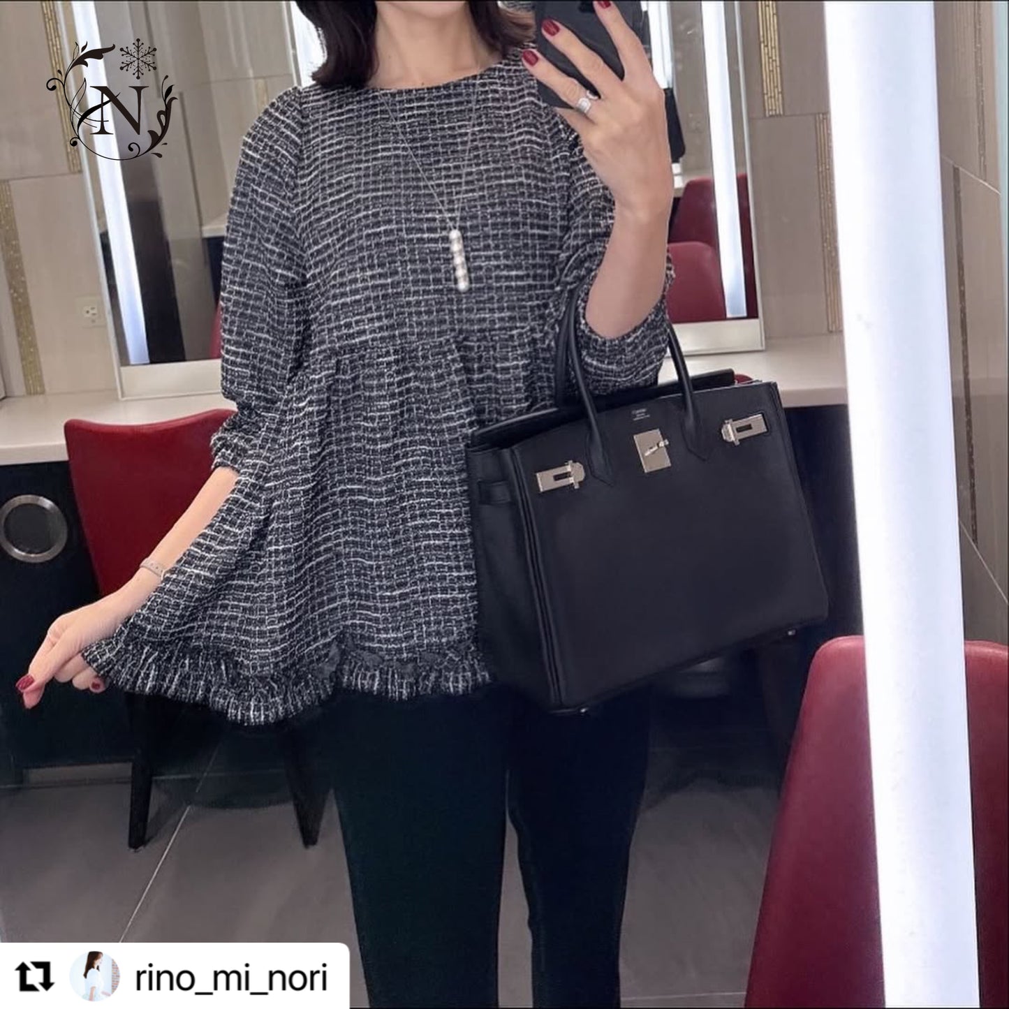 【11月9日(日)20時〜新発売】クラシカルリボンツイードトップス