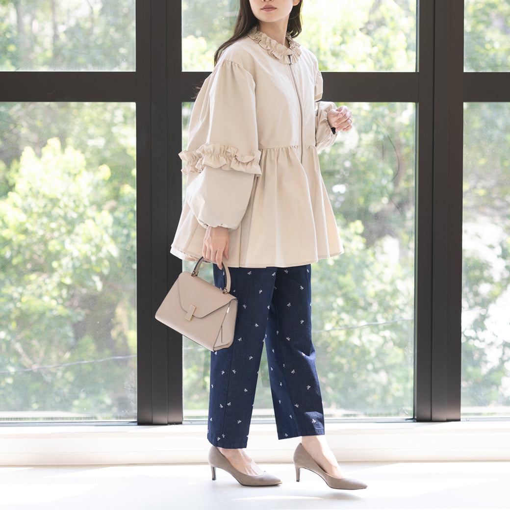 【8月17日(日)20時〜新発売】25AW リボン刺繍センタープレスデニム