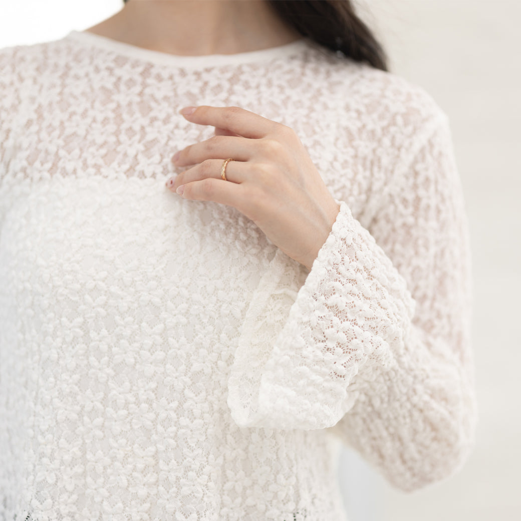 【8月17日(日)20時〜新発売】25AW ストレッチお花レーストップス