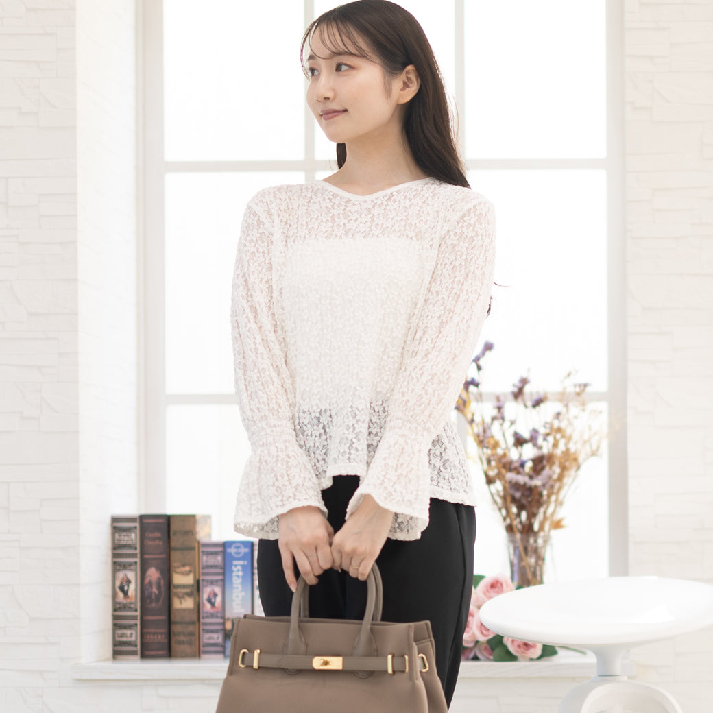 【8月17日(日)20時〜新発売】25AW ストレッチお花レーストップス