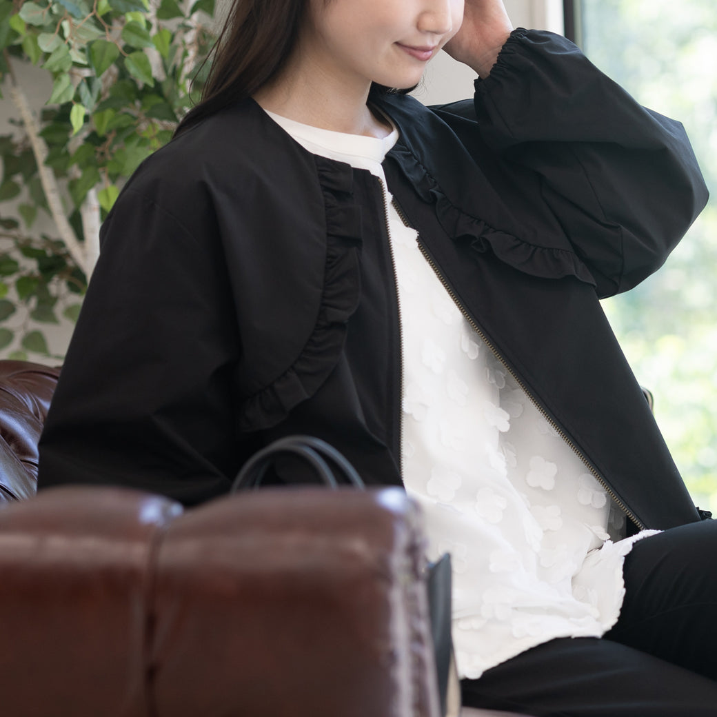 【8月22日(金)13時〜新発売】25AWシャカシャカ裾フリルブルゾン