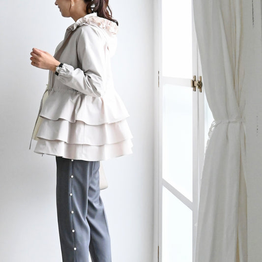 【2月26日(木)20時〜予約割特典販売開始】シャカシャカティアードフリルパーカー(ポケット付き)