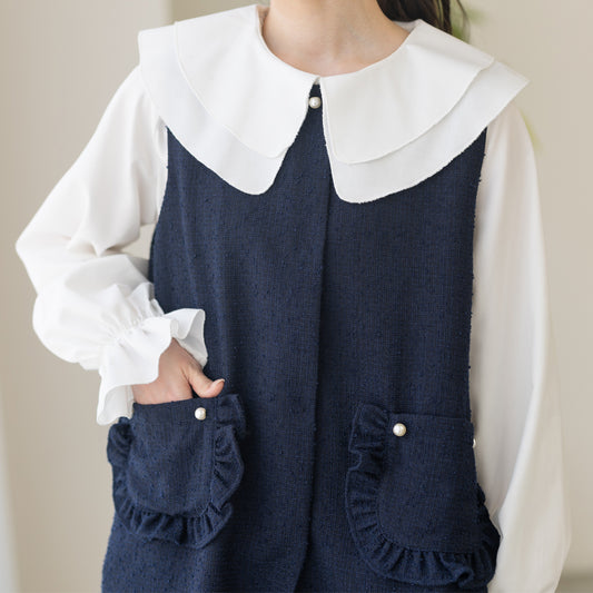 フリルポケットツイードジレ