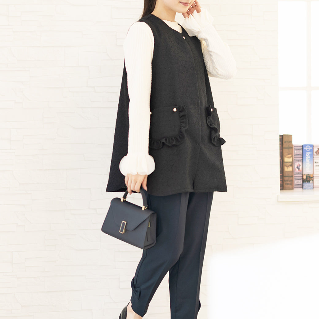 【8月17日(日)20時〜新発売】25AW フリルポケットツイードジレ