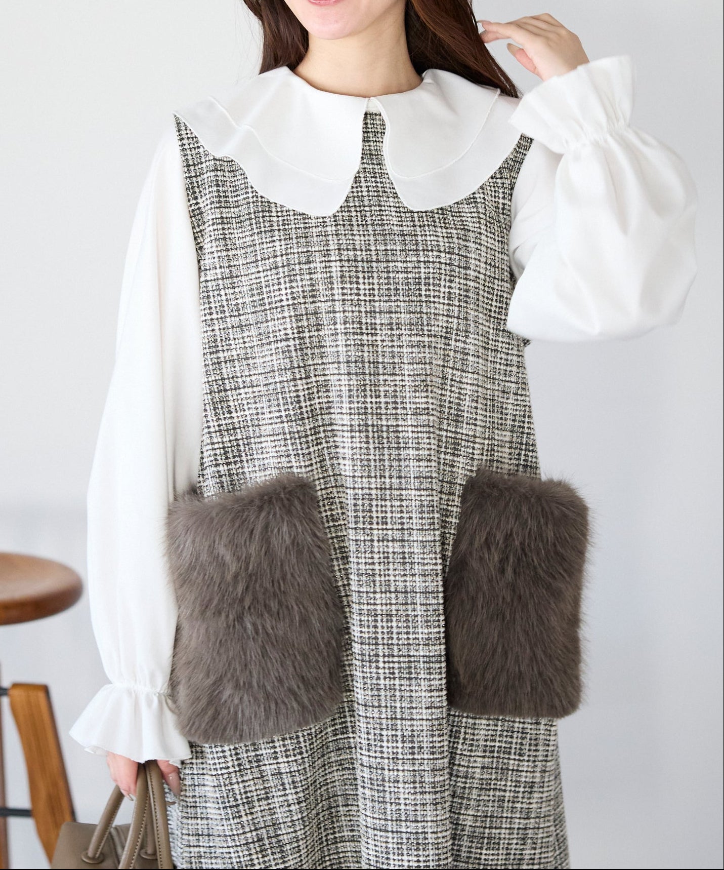 【1月11日(日)20時〜新発売】リュクスファーポケットツイードワンピース