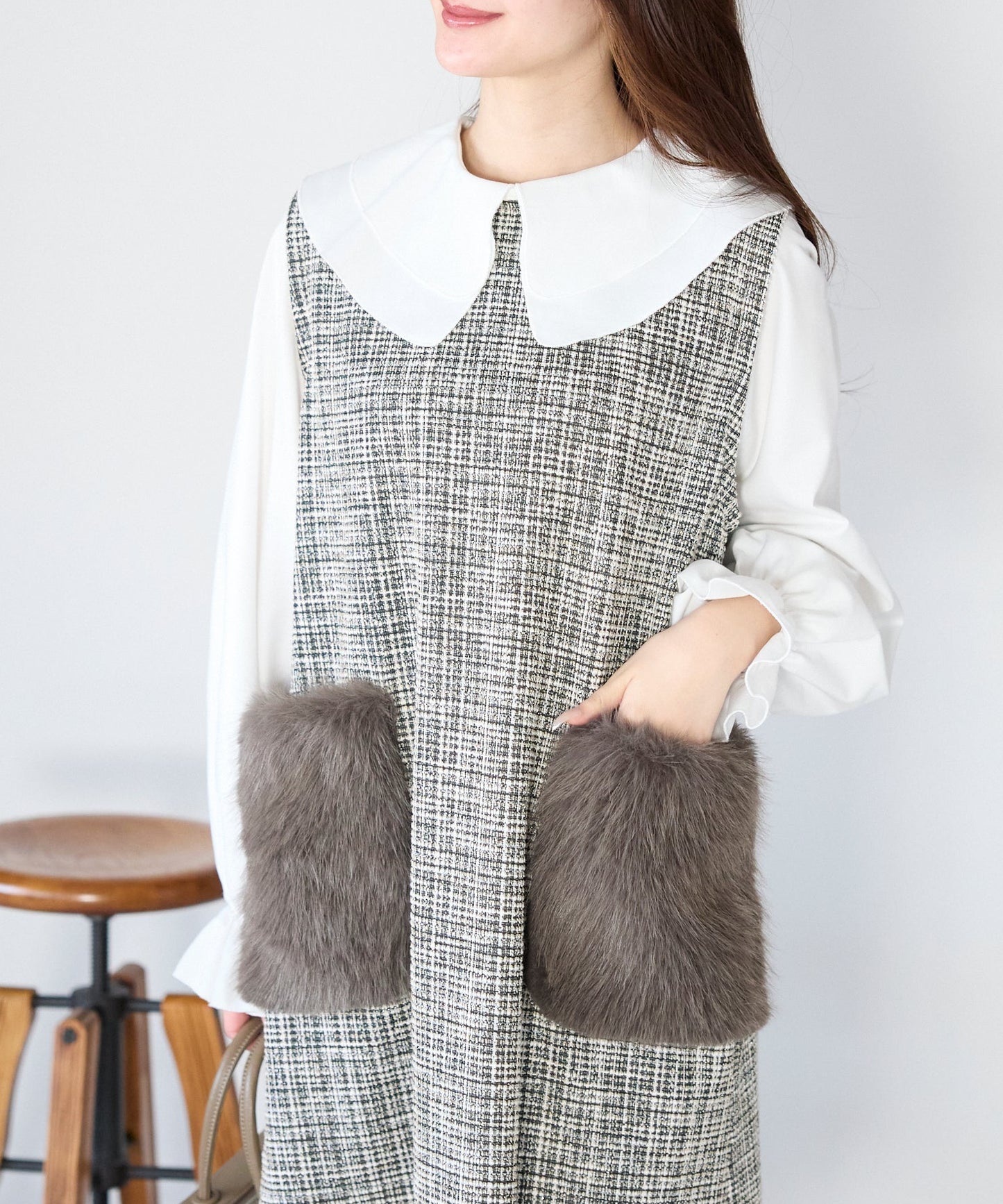 【1月11日(日)20時〜新発売】リュクスファーポケットツイードワンピース