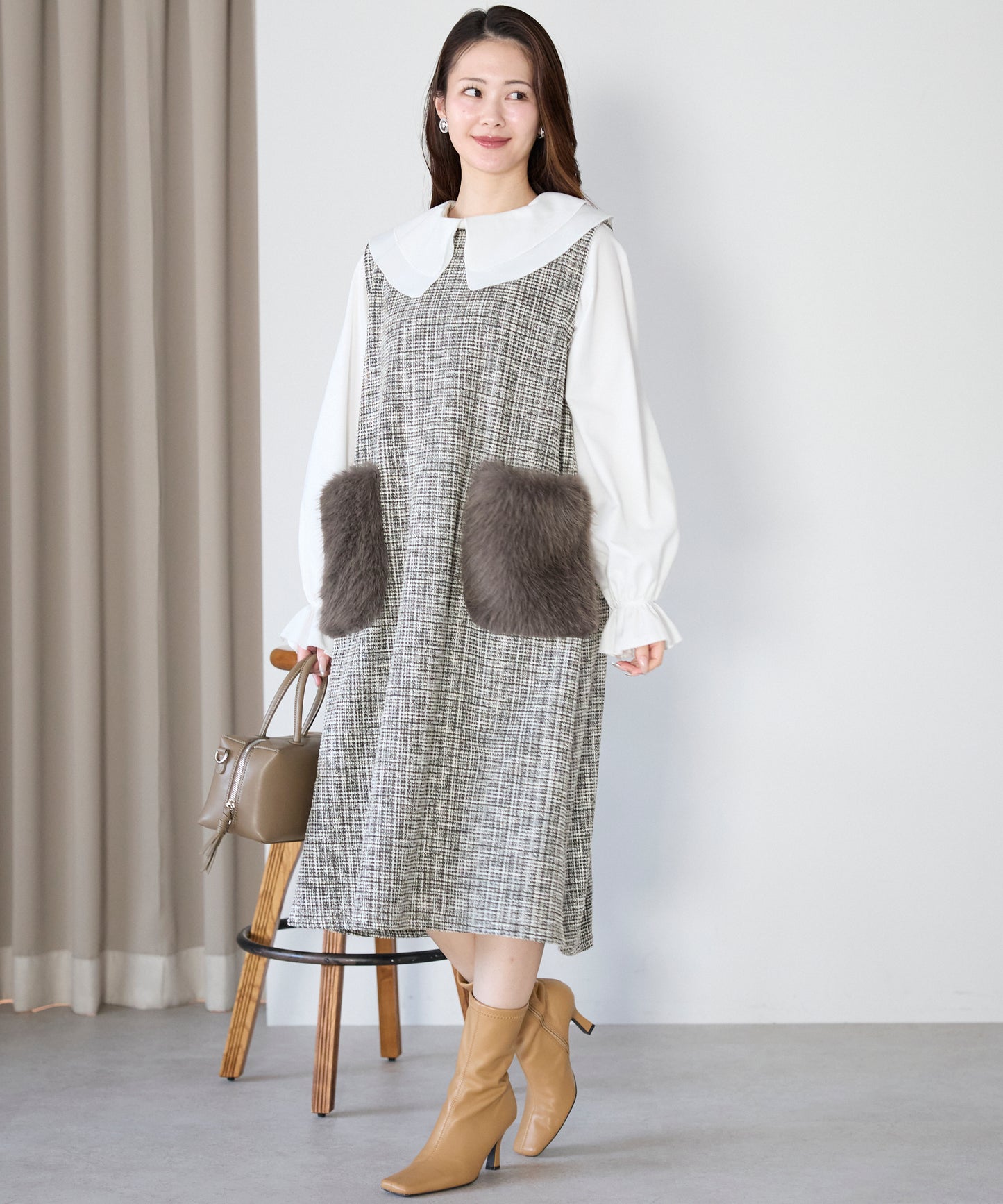 【1月11日(日)20時〜新発売】リュクスファーポケットツイードワンピース