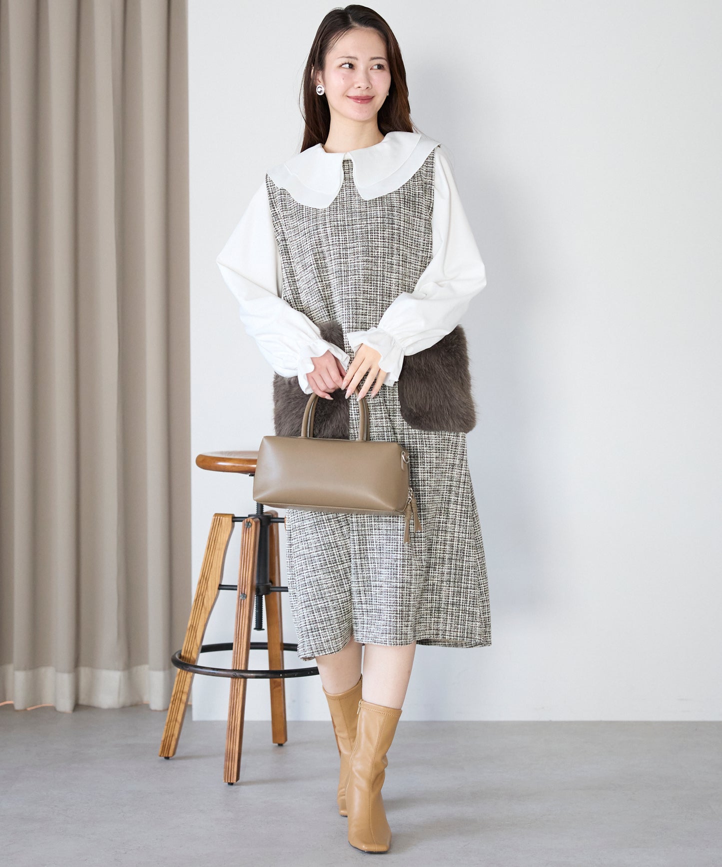 【1月11日(日)20時〜新発売】リュクスファーポケットツイードワンピース