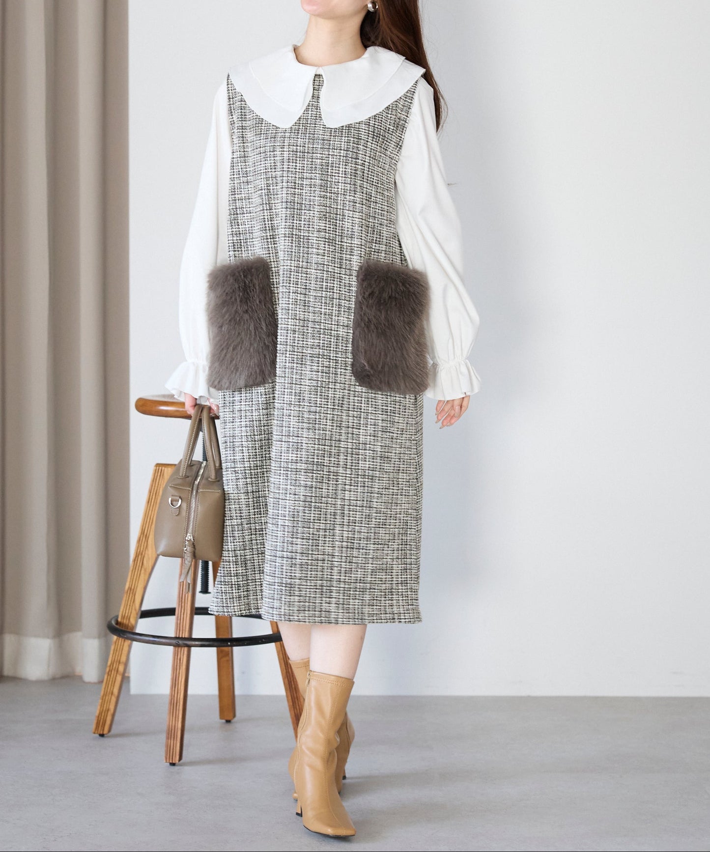 【1月11日(日)20時〜新発売】リュクスファーポケットツイードワンピース