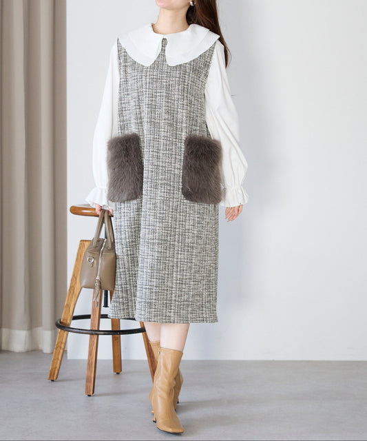【1月11日(日)20時〜新発売】リュクスファーポケットツイードワンピース