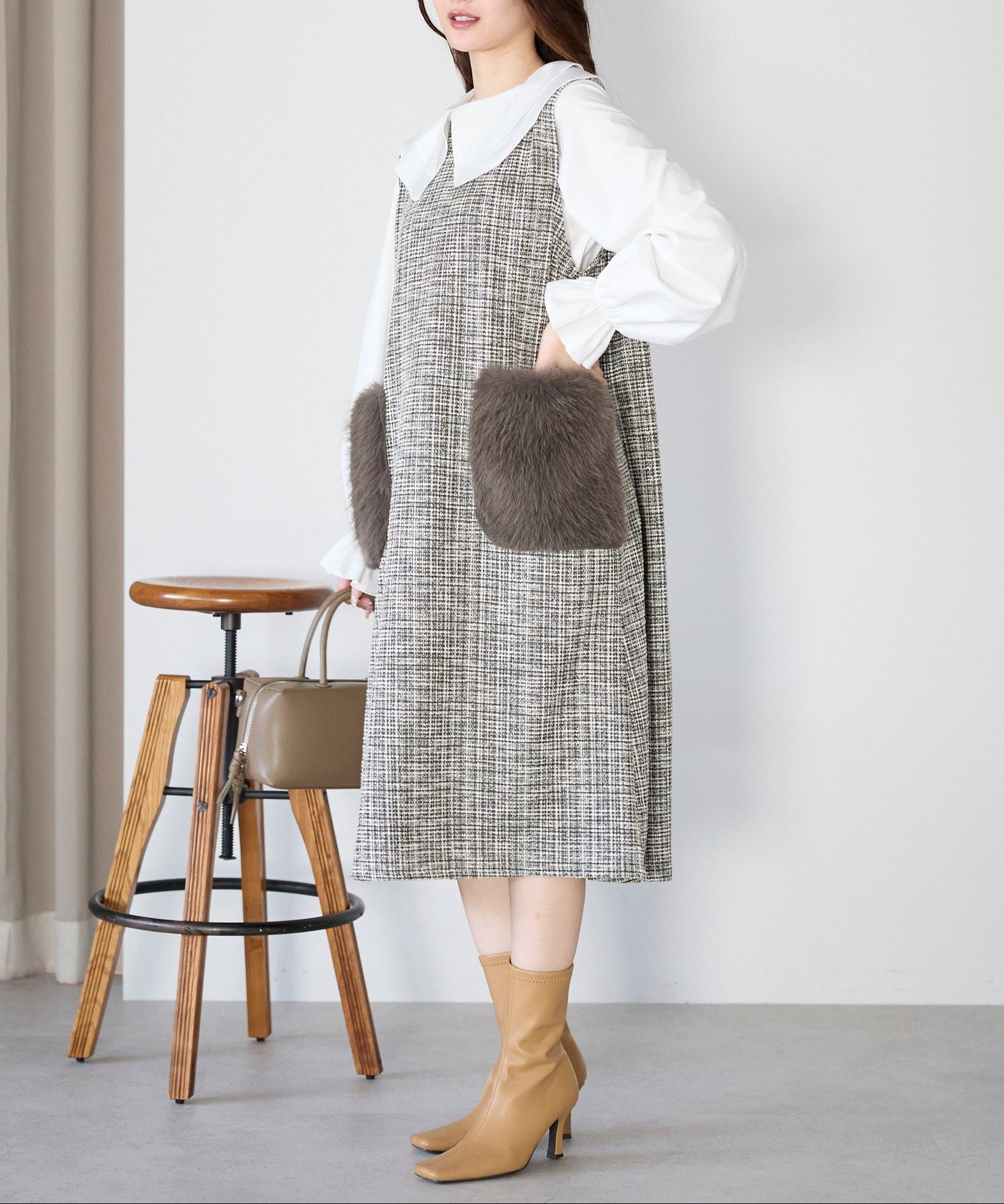 【1月11日(日)20時〜新発売】リュクスファーポケットツイードワンピース