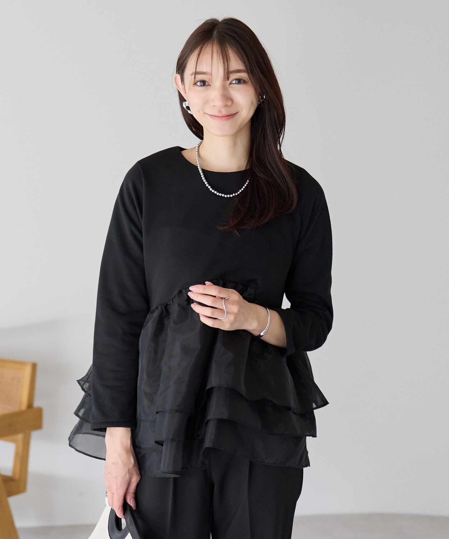 【1月25日(日)20時〜新発売】エアリーチュールペプラムトップス