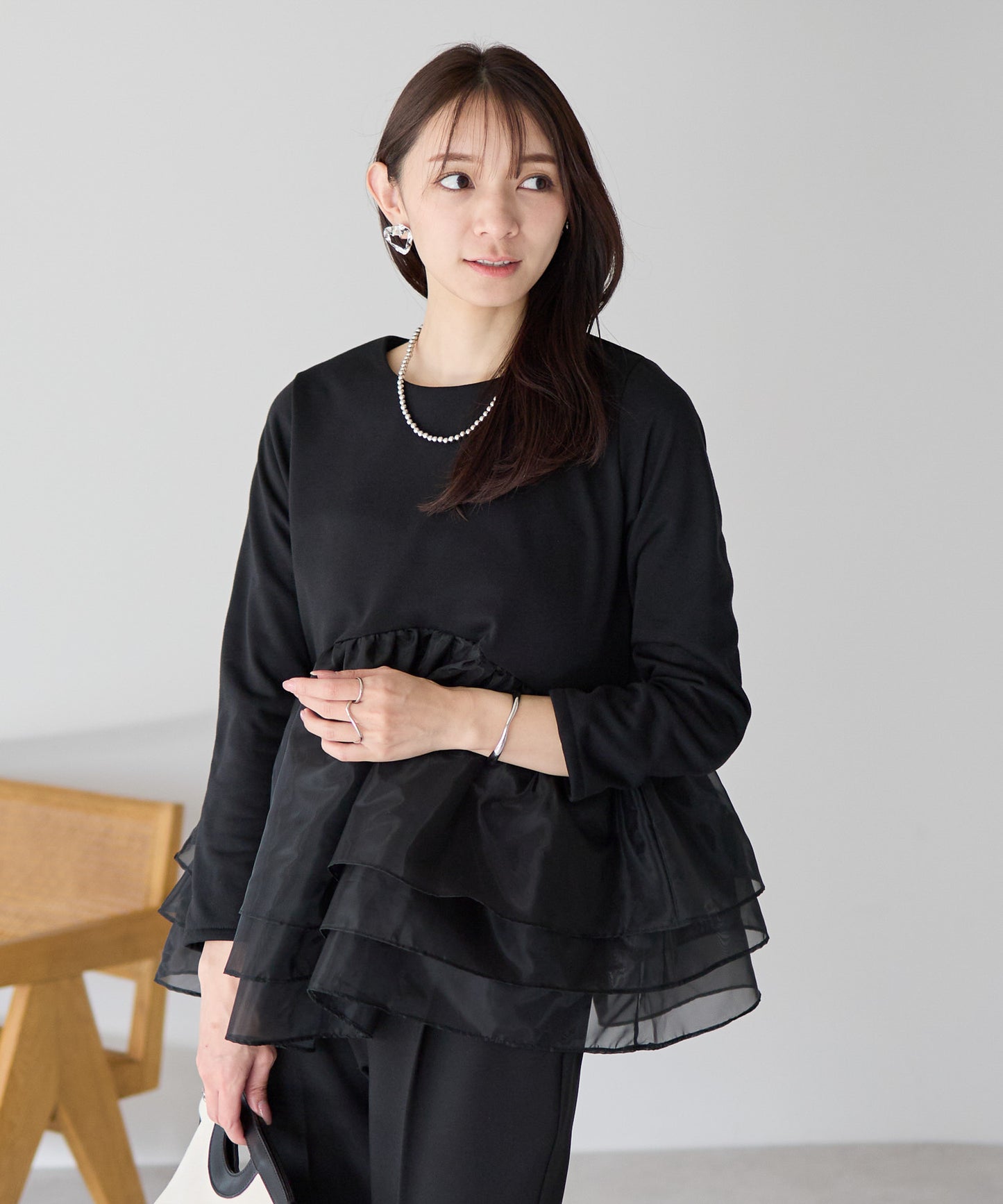 【1月25日(日)20時〜新発売】エアリーチュールペプラムトップス