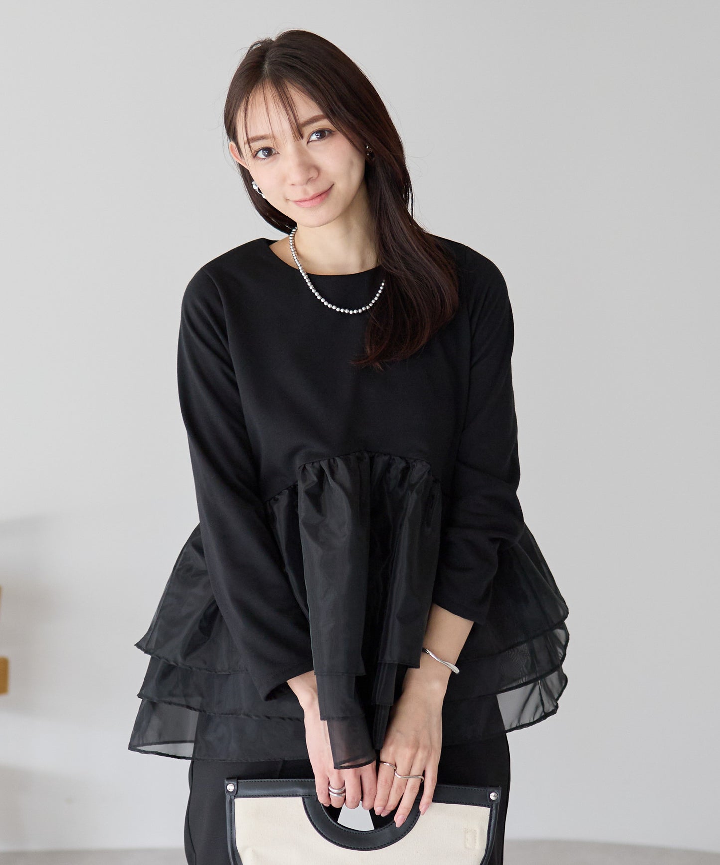 【1月25日(日)20時〜新発売】エアリーチュールペプラムトップス