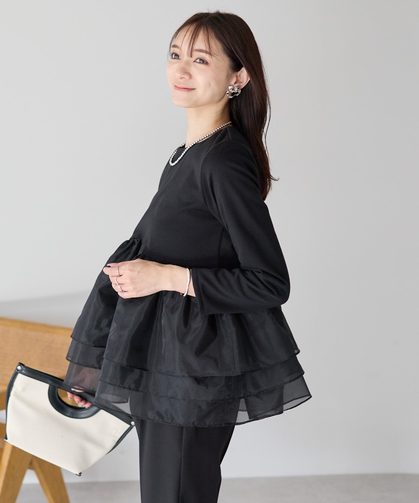 【1月25日(日)20時〜新発売】エアリーチュールペプラムトップス