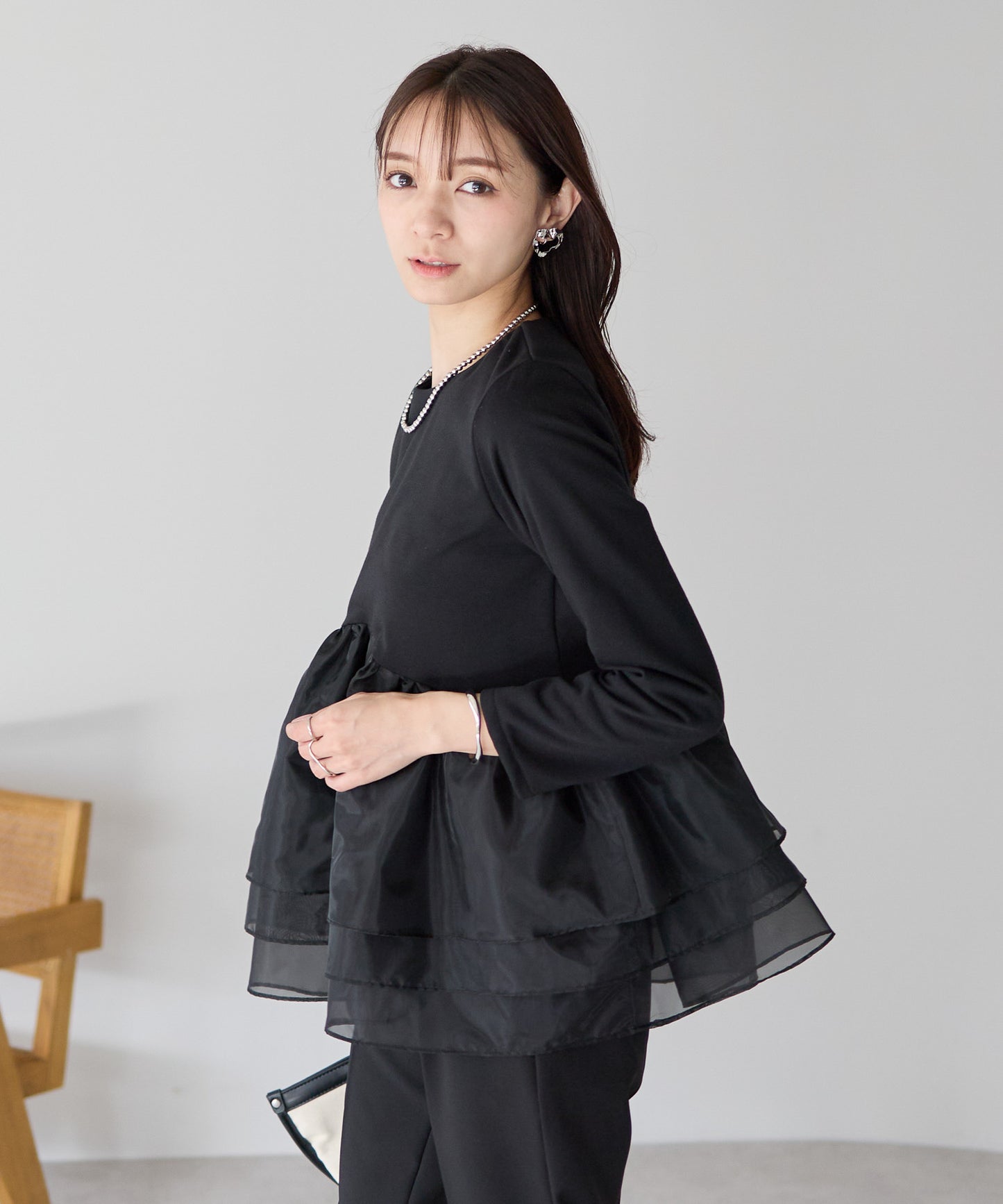 【1月25日(日)20時〜新発売】エアリーチュールペプラムトップス