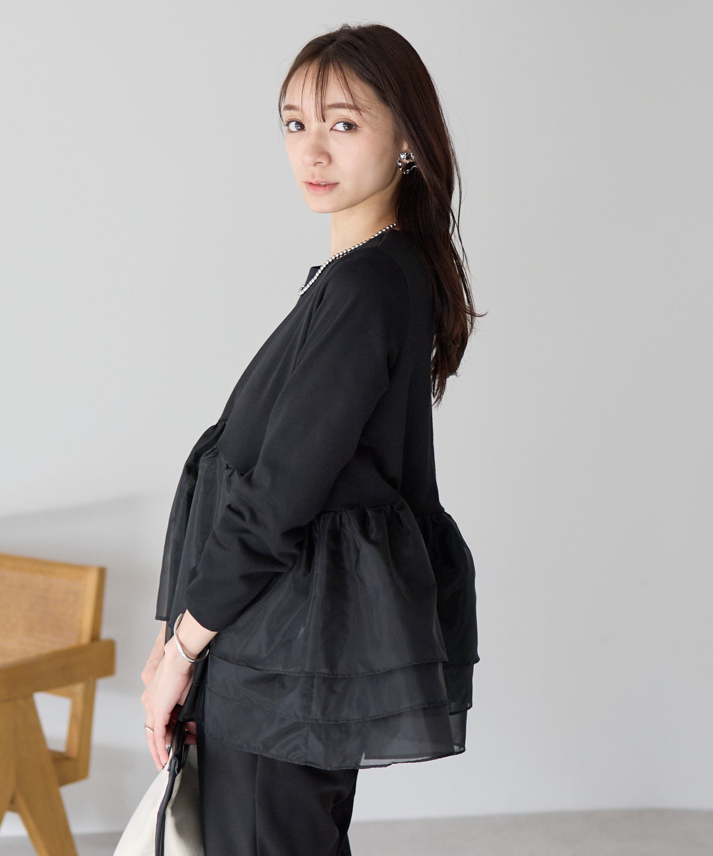 【1月25日(日)20時〜新発売】エアリーチュールペプラムトップス