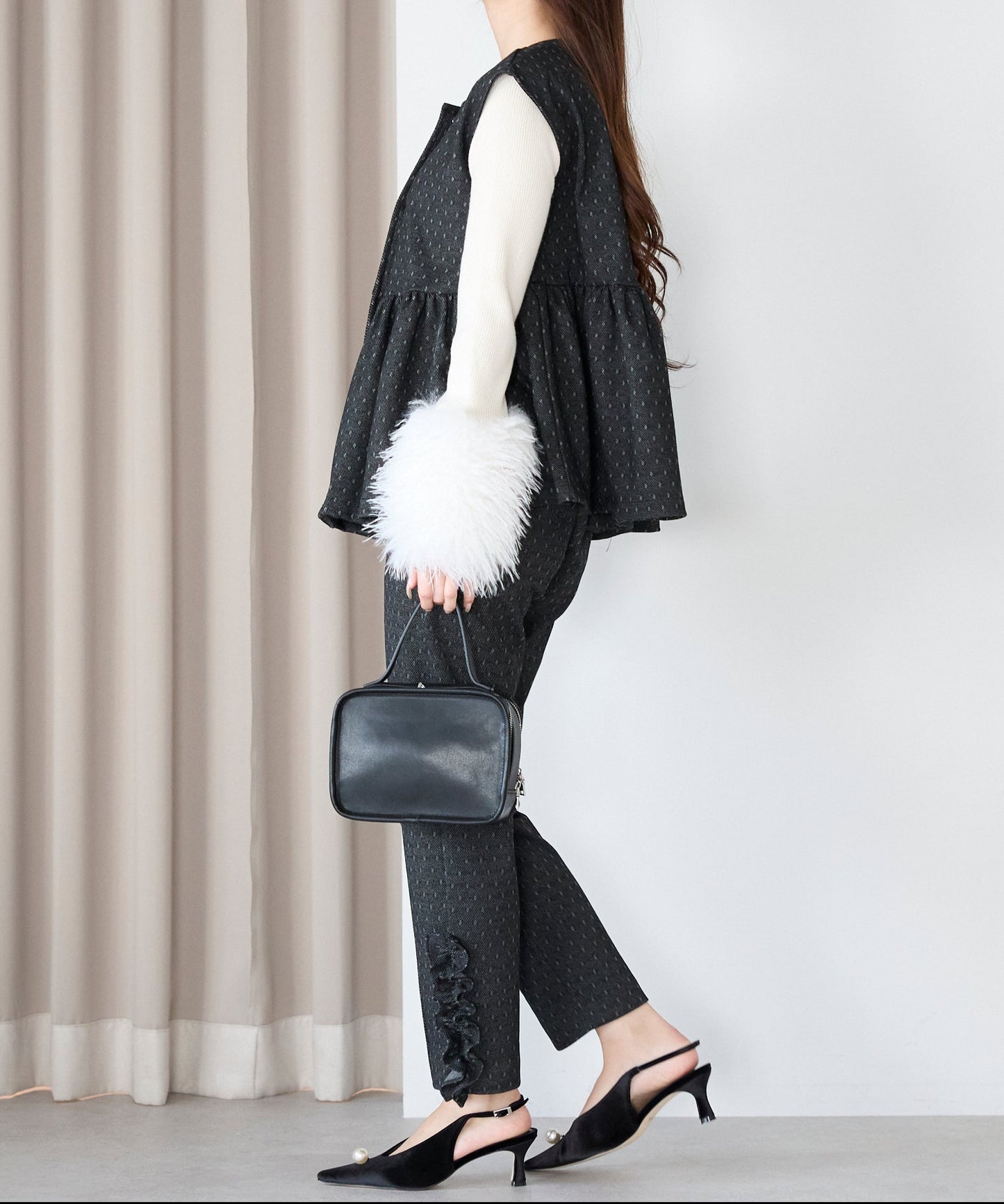 【1月11日(日)20時〜新発売】スノードットフリルテーパードパンツ