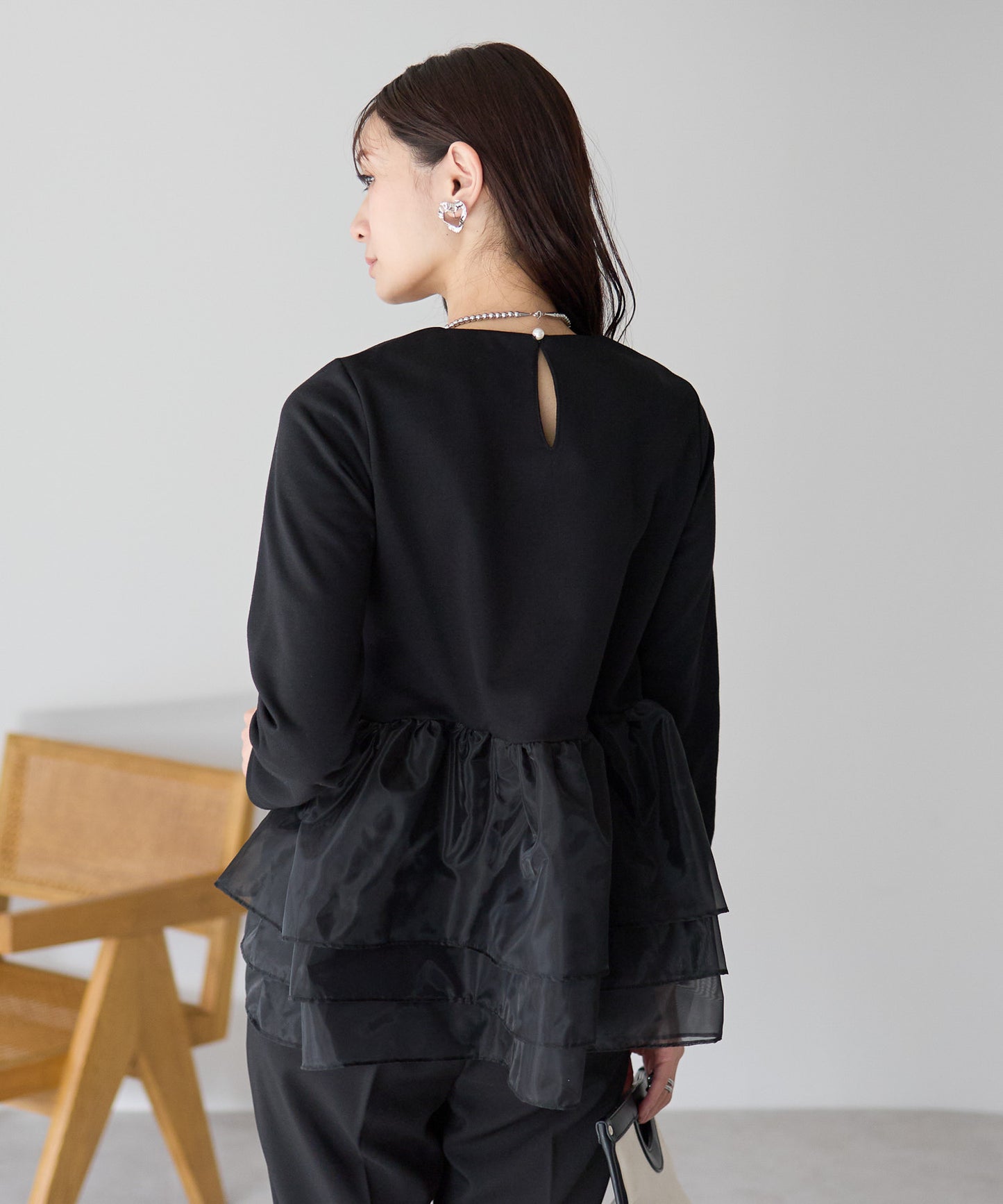 【1月25日(日)20時〜新発売】エアリーチュールペプラムトップス