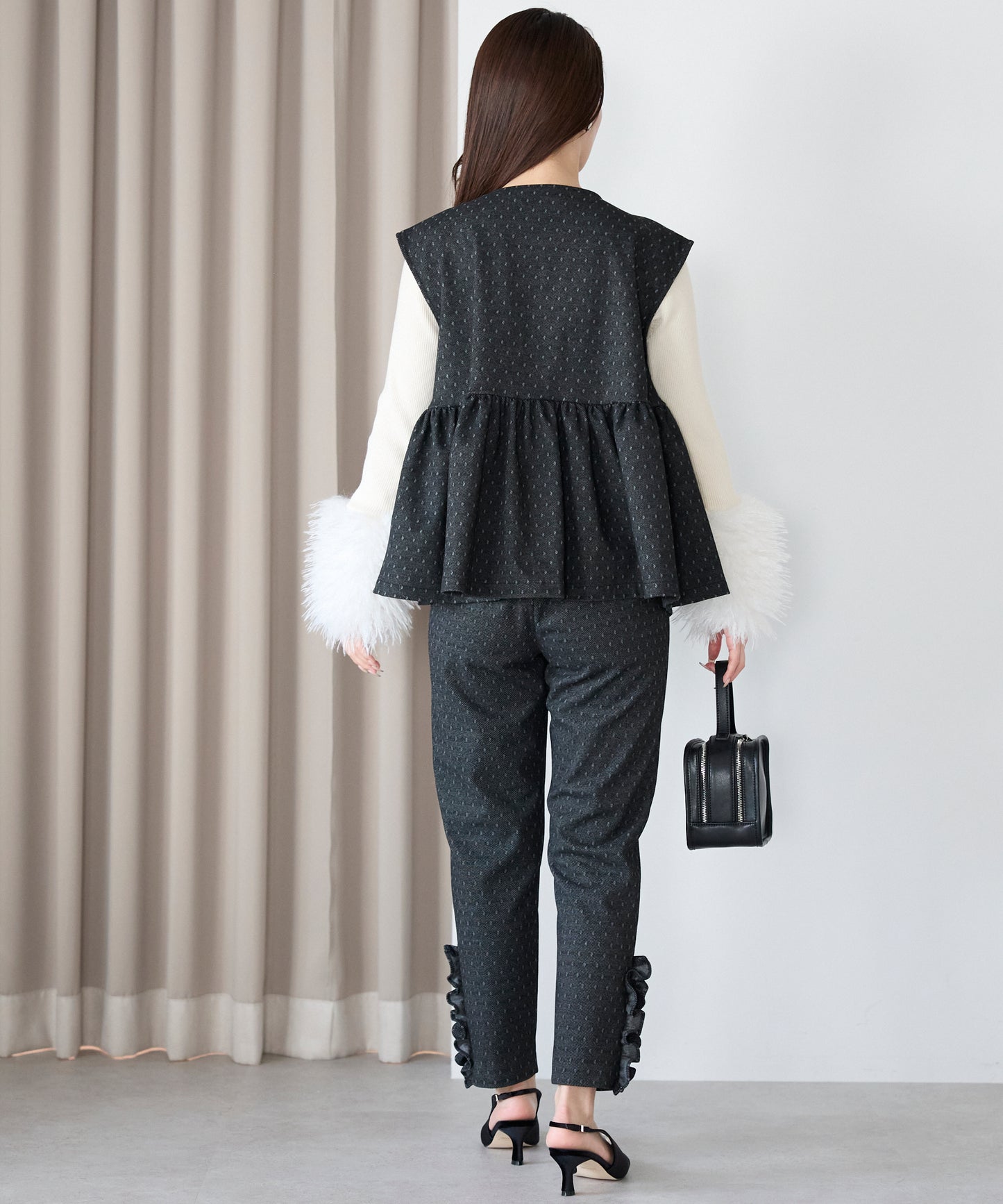 【1月11日(日)20時〜新発売】スノードットフリルテーパードパンツ