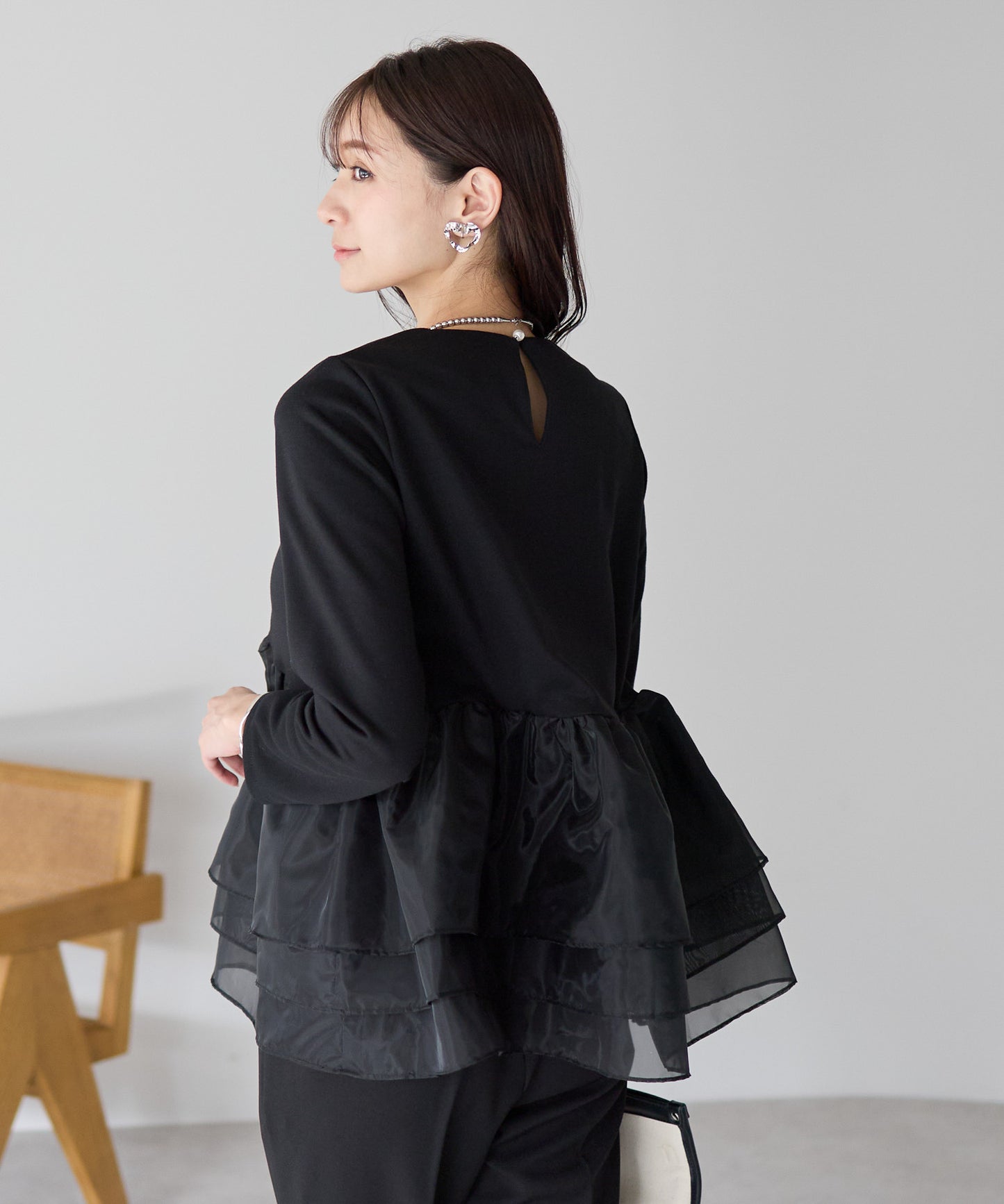 【1月25日(日)20時〜新発売】エアリーチュールペプラムトップス