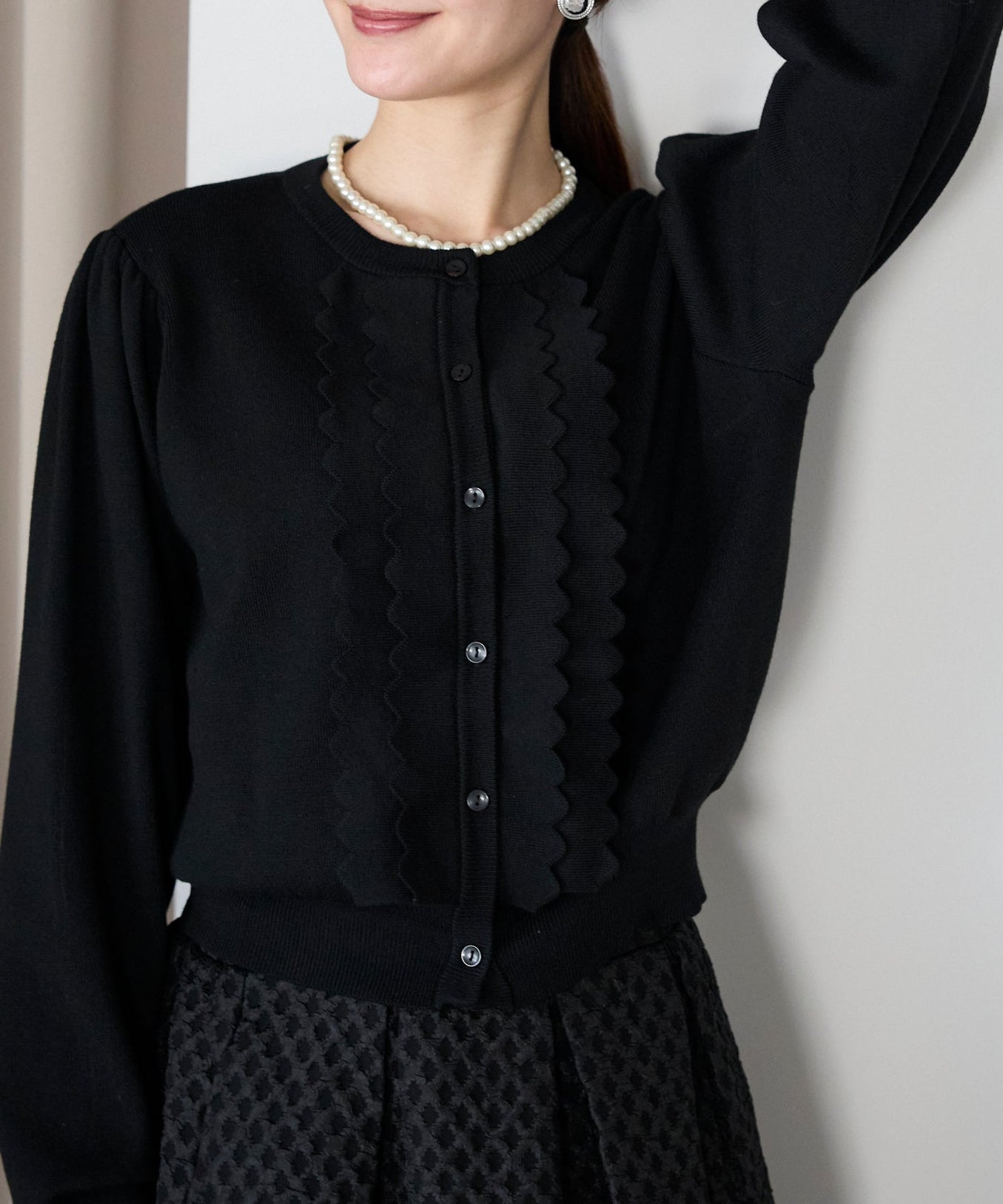 【1月4日(日)20時〜新発売】スカラップフリルニットカーディガン