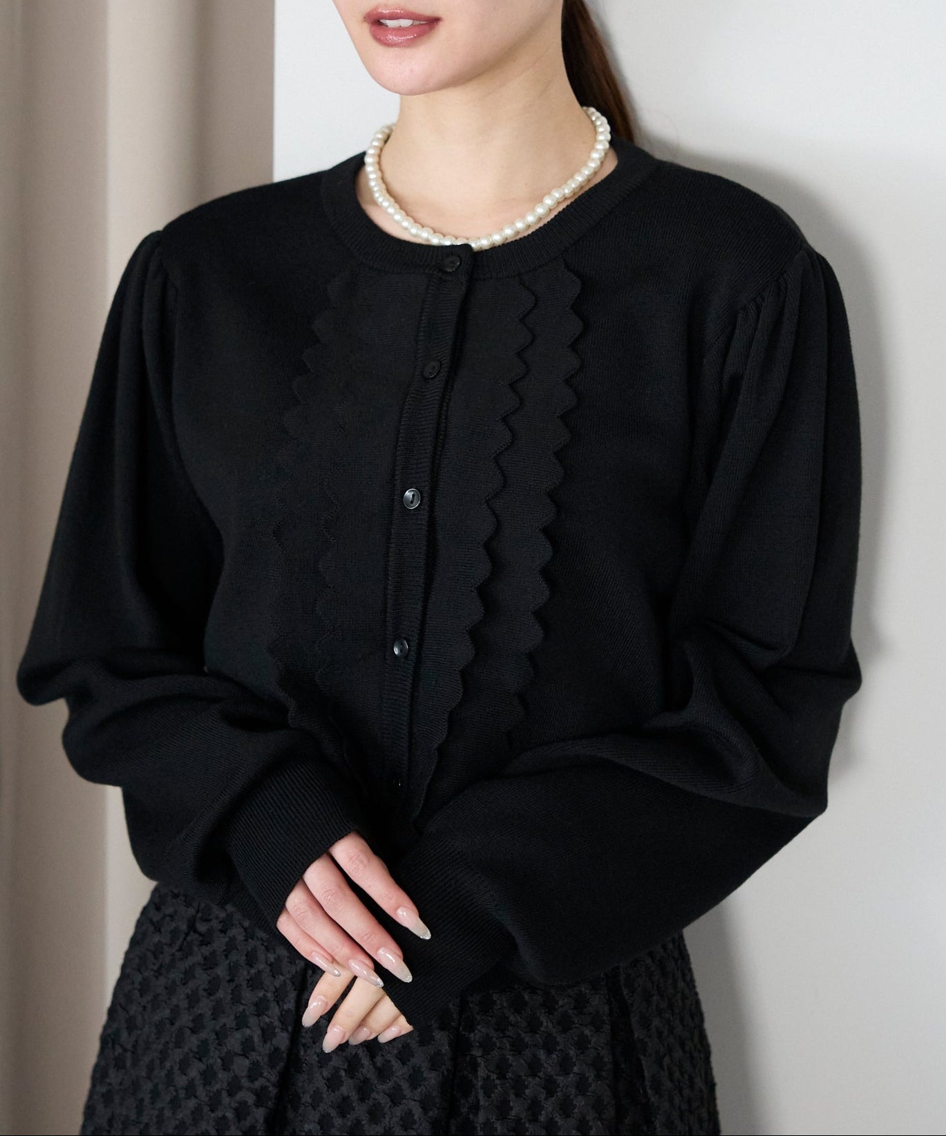 【1月4日(日)20時〜新発売】スカラップフリルニットカーディガン